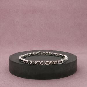 zales sterling silver diamond accent x tennis bracelet size 6.75in